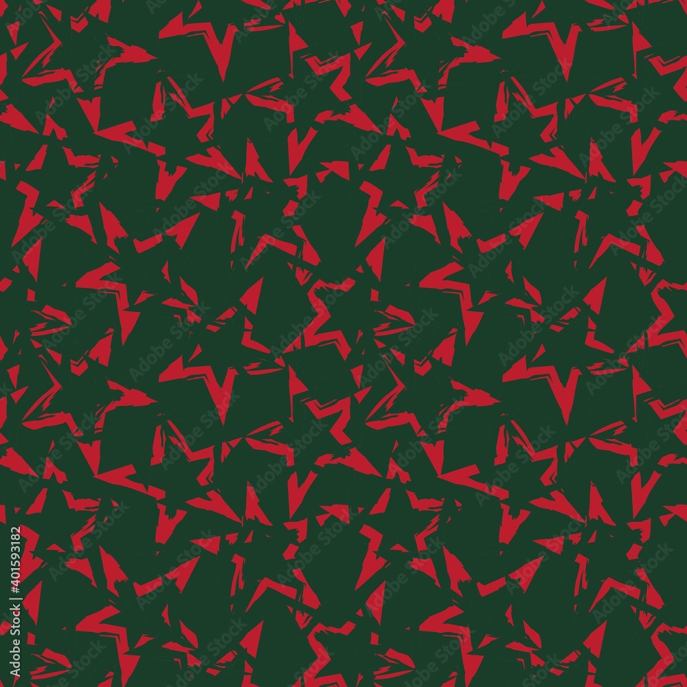 Christmas Stars brush stroke seamless pattern background