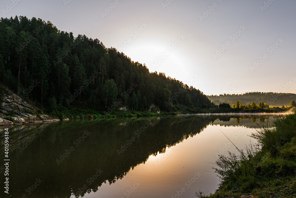 The river with the name - Swan. Altai Republic, Russia The river with the name - Swan. Altai Republic, Russia