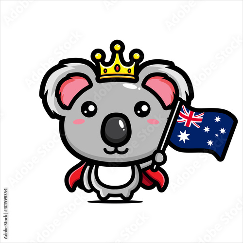 Photography cute koala character vector design