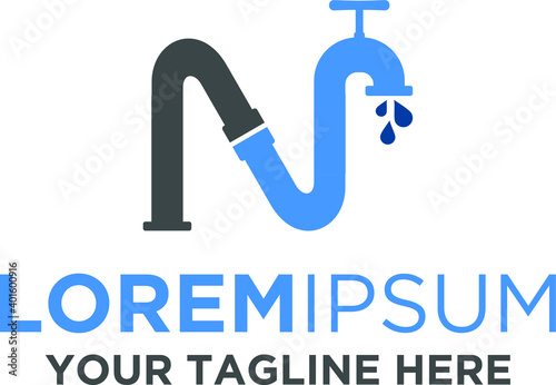 Letter N Plumbing Logo