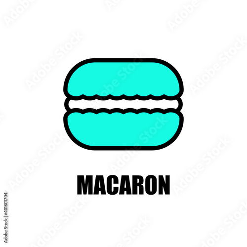 Macaron vector icon. Mint color.