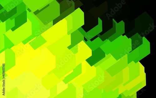 Dark Green  Yellow vector backdrop with rhombus.