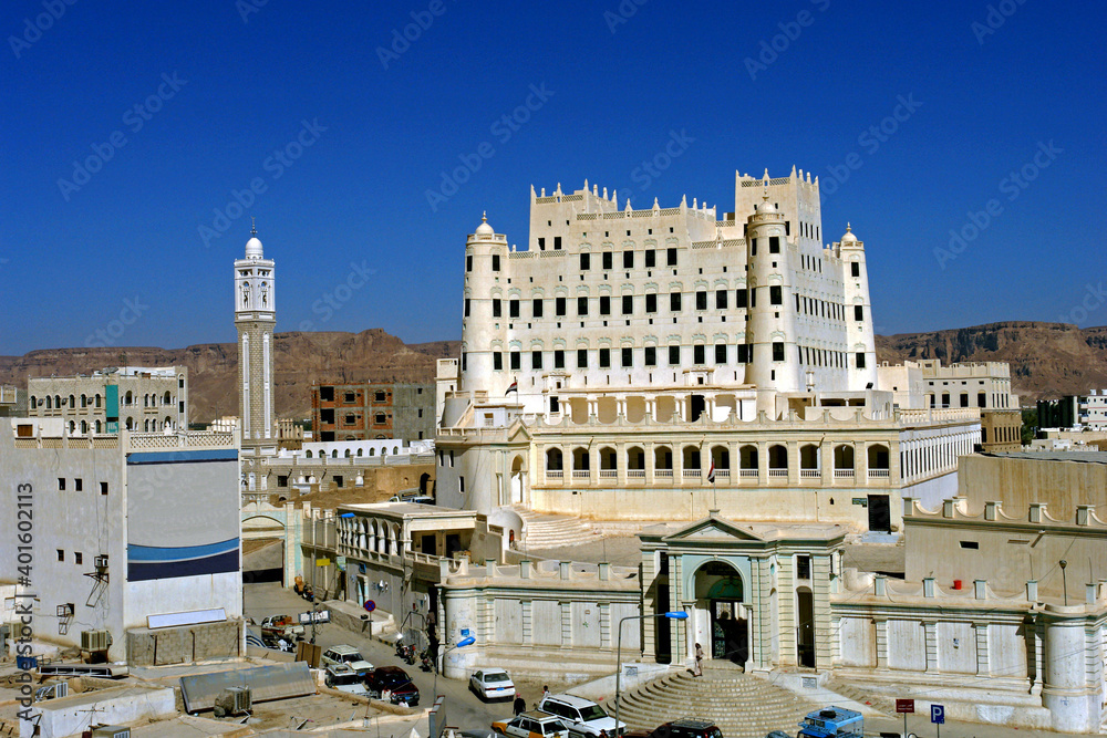 Palacio na cidade de Seyun. Iemen