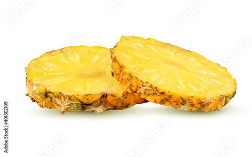 Pineapple slice isolated on a white background