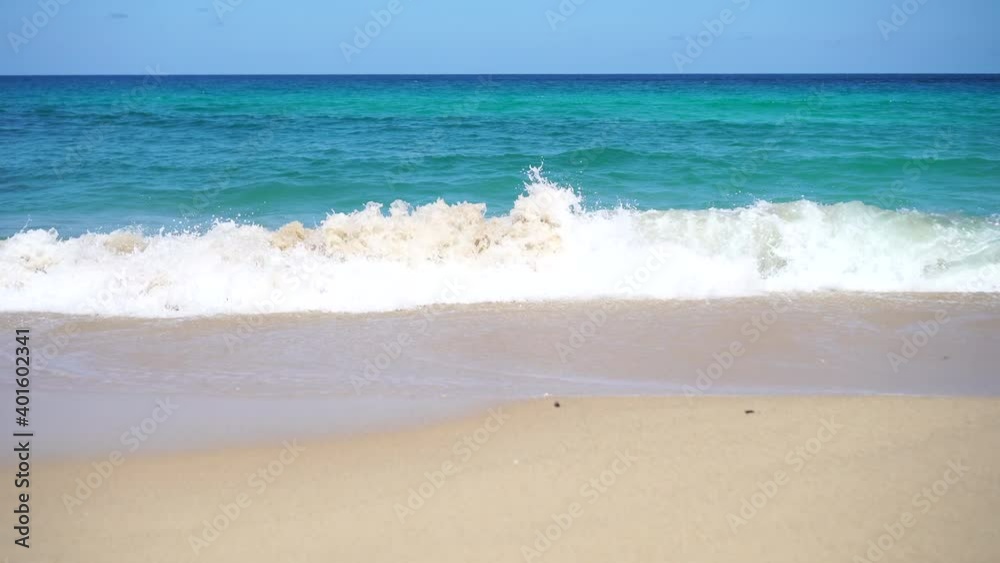 4K video of Summer beach relaxation with bokeh sun light and blue sky. 4K video of Summer beach relaxation with bokeh sun light and blue sky.