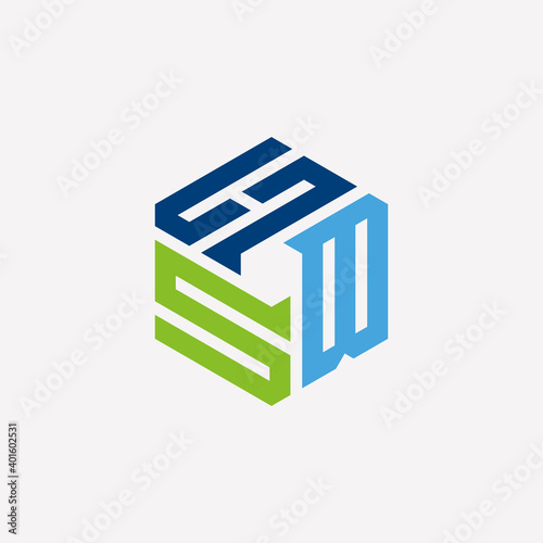Creative initial letter HBS logo design concept photo