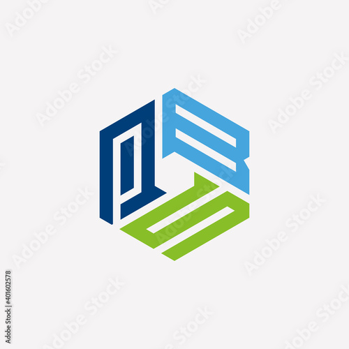 Creative initial letter PBS logo design concept photo