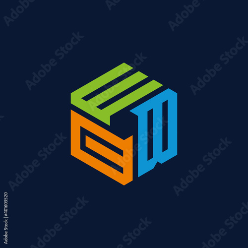 Creative initial letter EBC logo design concept vector photo