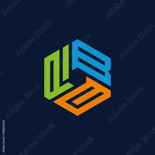 Creative initial letter LBC logo design concept vector photo