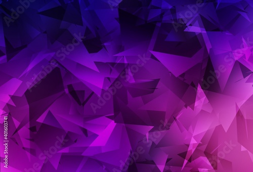 Dark Purple vector polygon abstract layout.