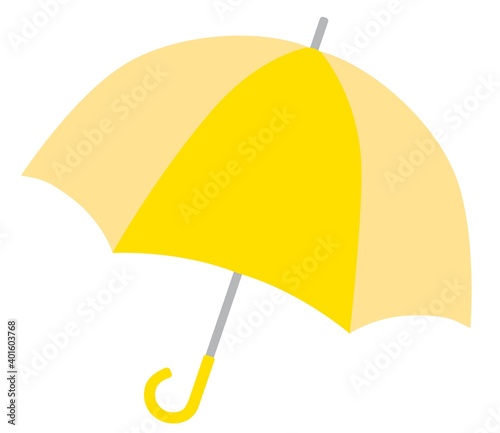 1つの黄色い傘のイラスト