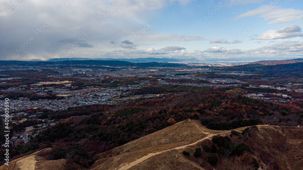 Skyline Aerial view in Mount Wakakusa, Nara
