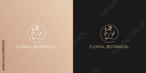 Collection of natural floral logos for branding in a modern design