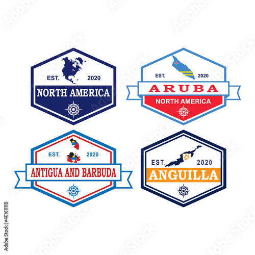 North America Map Vector , Country Logo