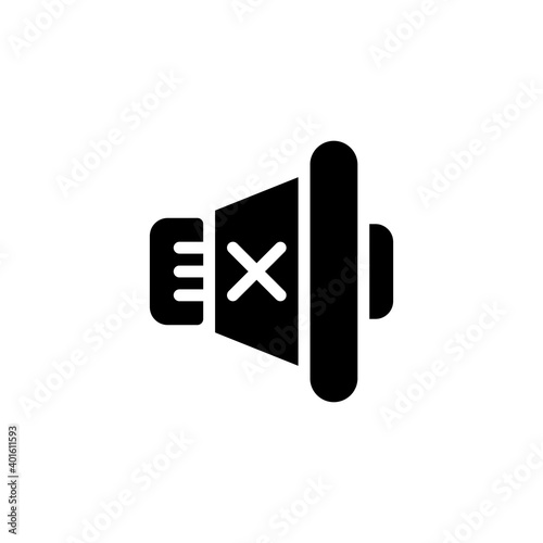 No sound icon in glyph style isolated on white background. EPS 10