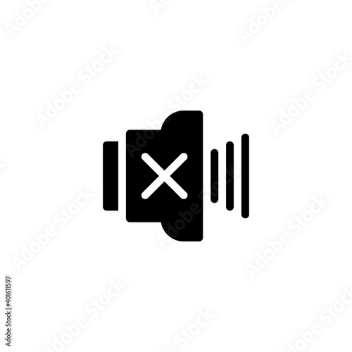 No sound icon in glyph style isolated on white background. EPS 10