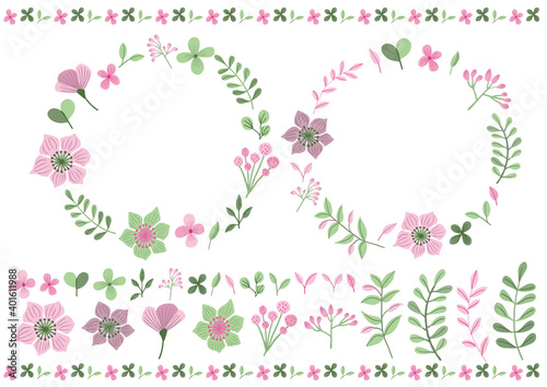 お花をあしらった見出し03