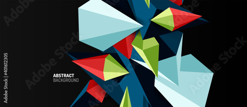 3d low poly abstract shape background vector illustration