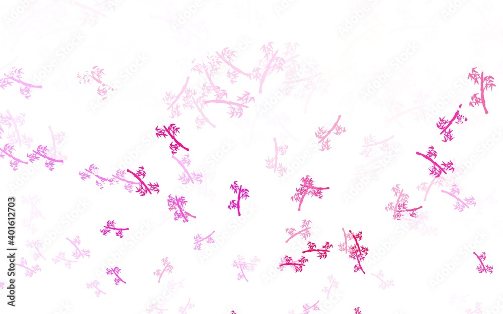 Light Pink, Red vector doodle background with branches. Light Pink, Red vector doodle background with branches.