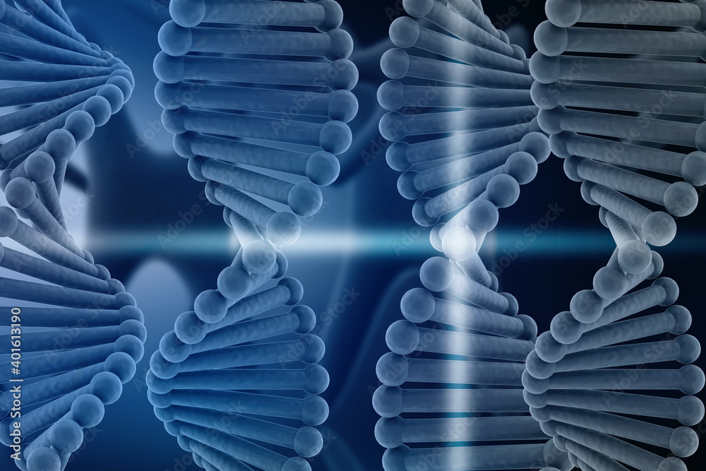 Obraz premium 3d render of dna structure, abstract background