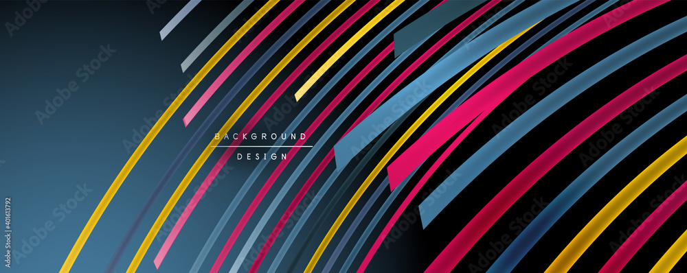 Fototapeta premium Abstract colorful lines vector background. Internet, big data and technology connections concept, abstract template