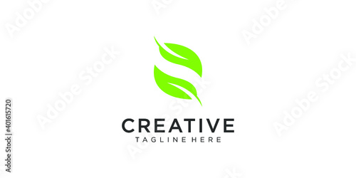 letter S leaf logo design
