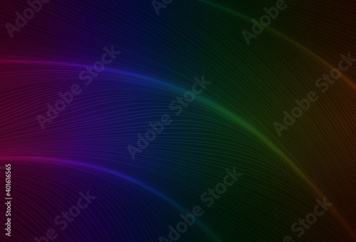 Dark Multicolor vector background with wry lines.