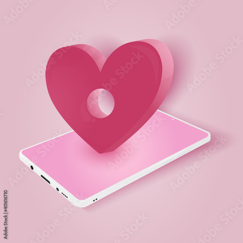 smartphone heart gps valentine concept. vector illustrationvector illustration
