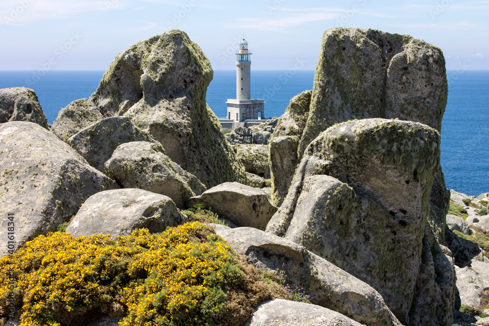 Malpica, Spain. The lighthouse at Punta Nariga, a scenic headland in the Costa da Morte (Death Coast) in Galicia Malpica, Spain. The lighthouse at Punta Nariga, a scenic headland in the Costa da Morte (Death Coast) in Galicia