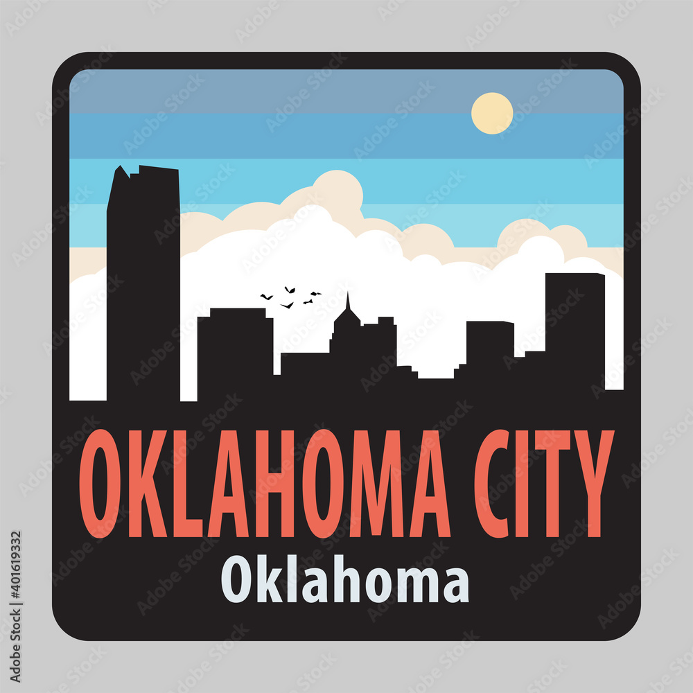 Label or sign with name of Oklahoma City, Oklahoma