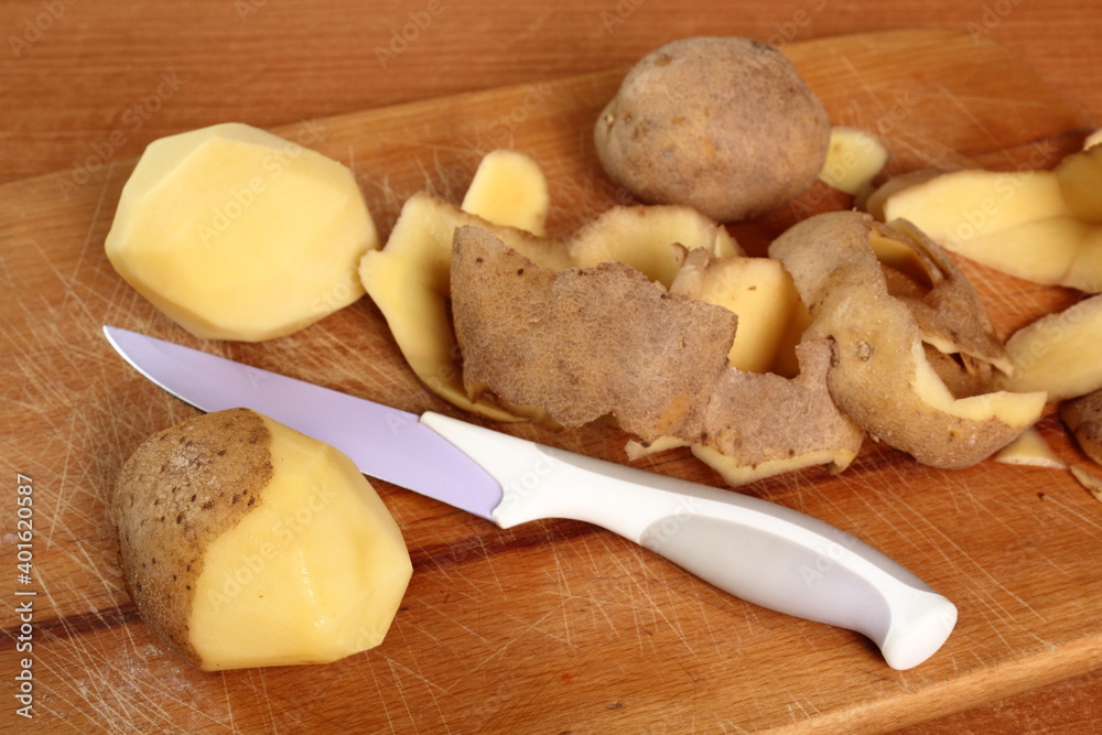 Peeled potatoes