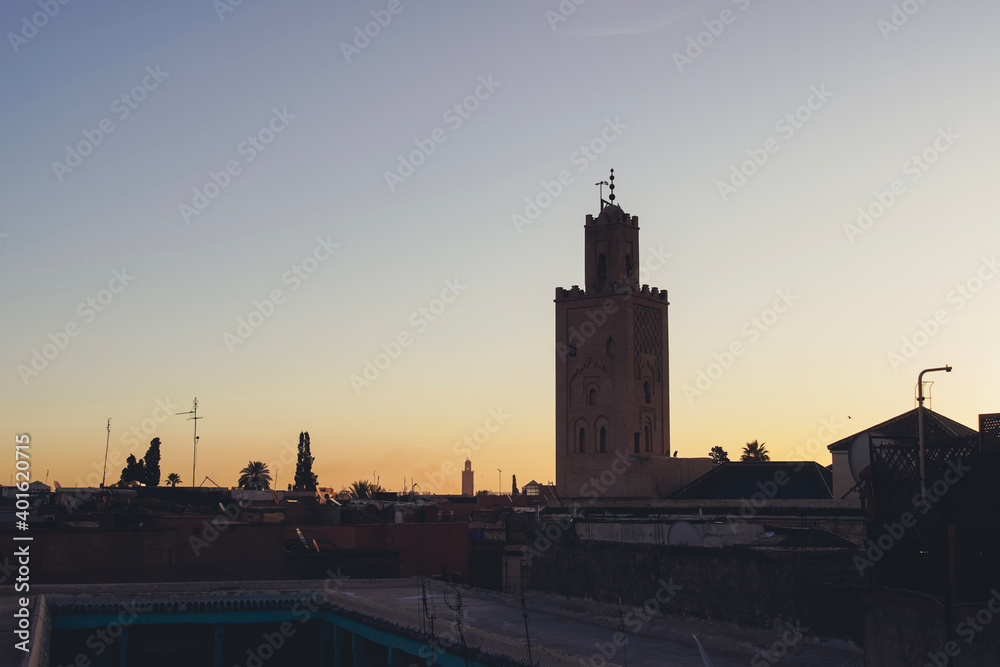 Fototapeta premium Streets and houses of the market in Marrakech, Morocco