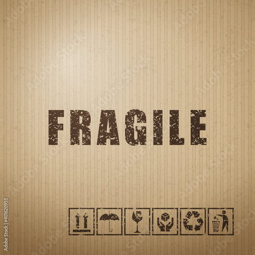 Cardboard fragile symbols