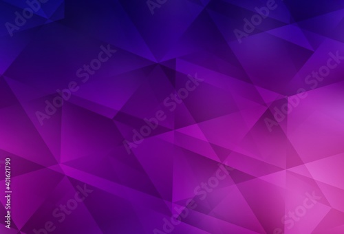 Dark Purple vector shining triangular background.
