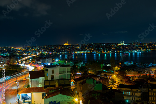Turkey  Marmara Region  Istambul - 20 April 2019 - Night landscape in Istanbul