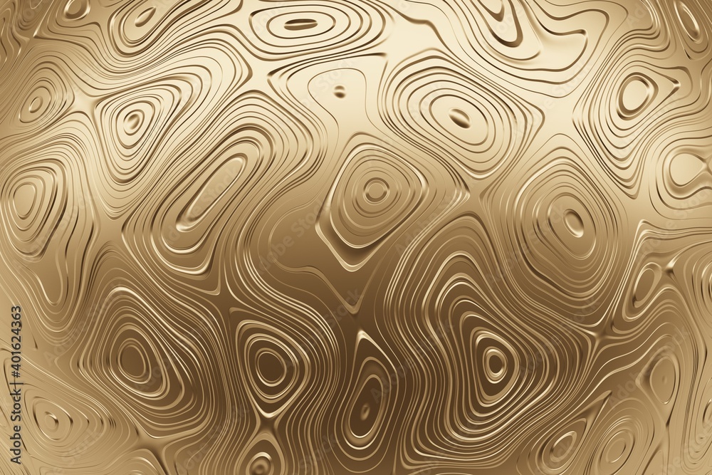 Gold background. Abstract pattern on golden surface. 3d illustration