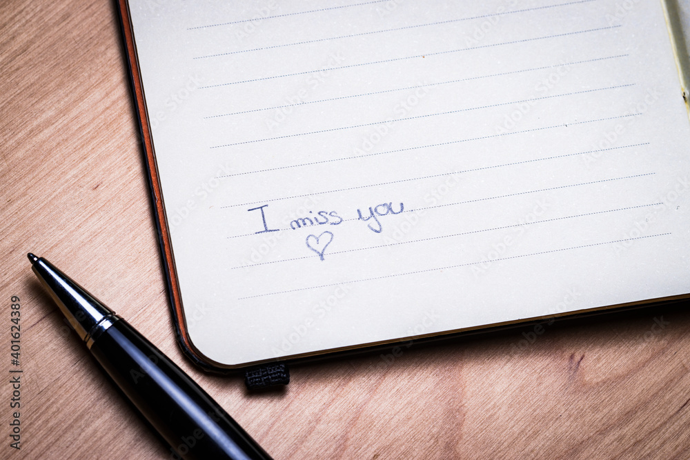 Note book with the words Note book with the words