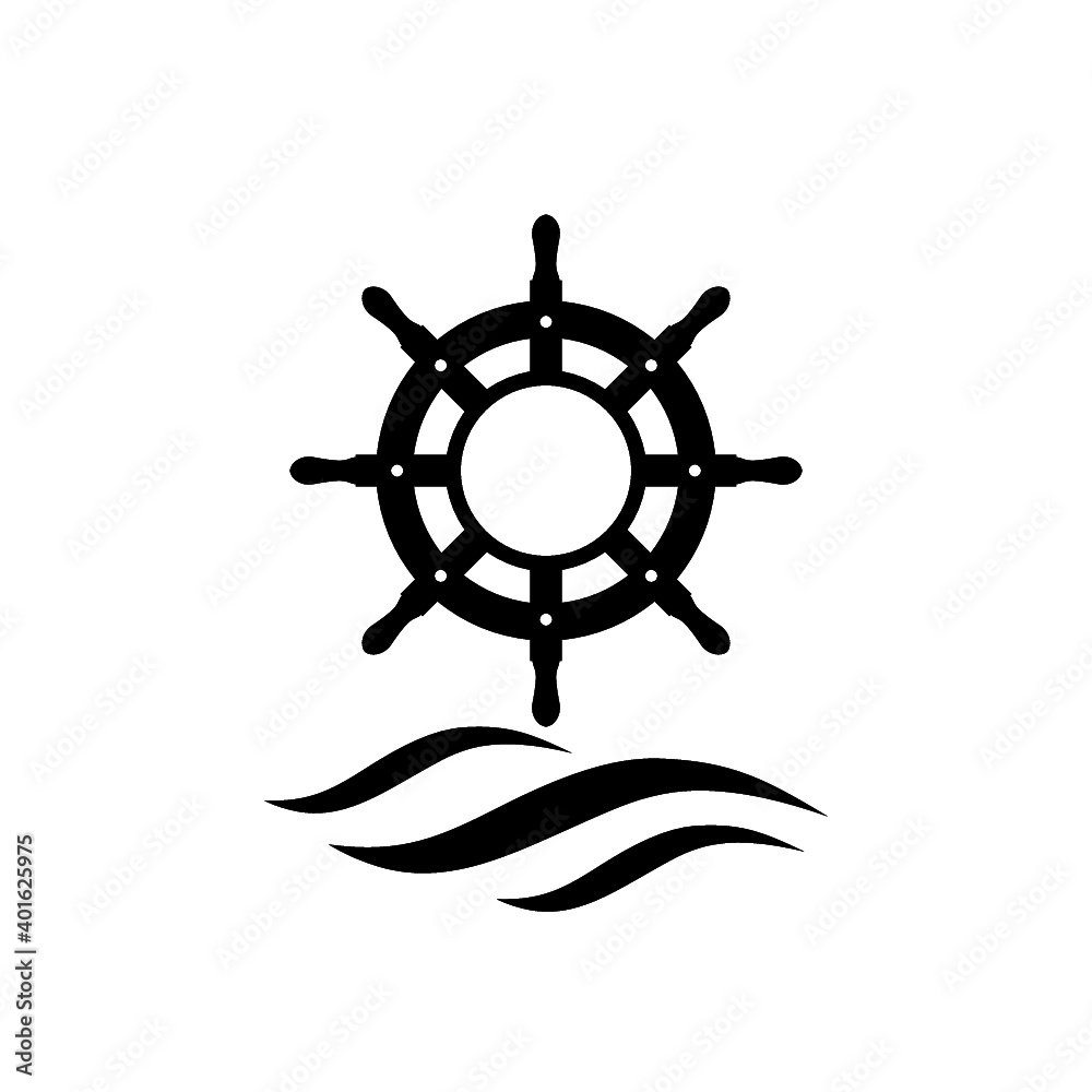 Obraz premium Ship wheel icon isolated on white background
