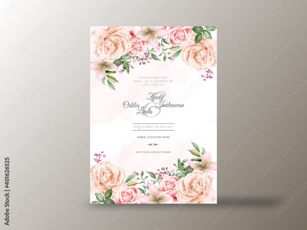 beautiful and elegant floral wedding invitation card template beautiful and elegant floral wedding invitation card template