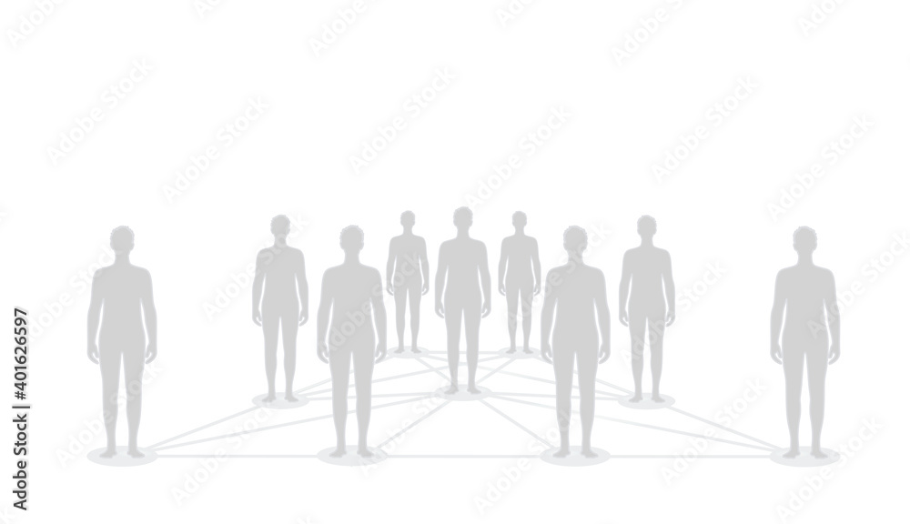Silhouettes people connections. vector illustration Silhouettes people connections. vector illustration