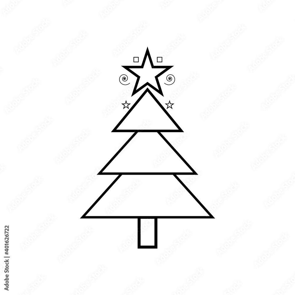 Christmas tree and star simple icons Christmas tree and star simple icons