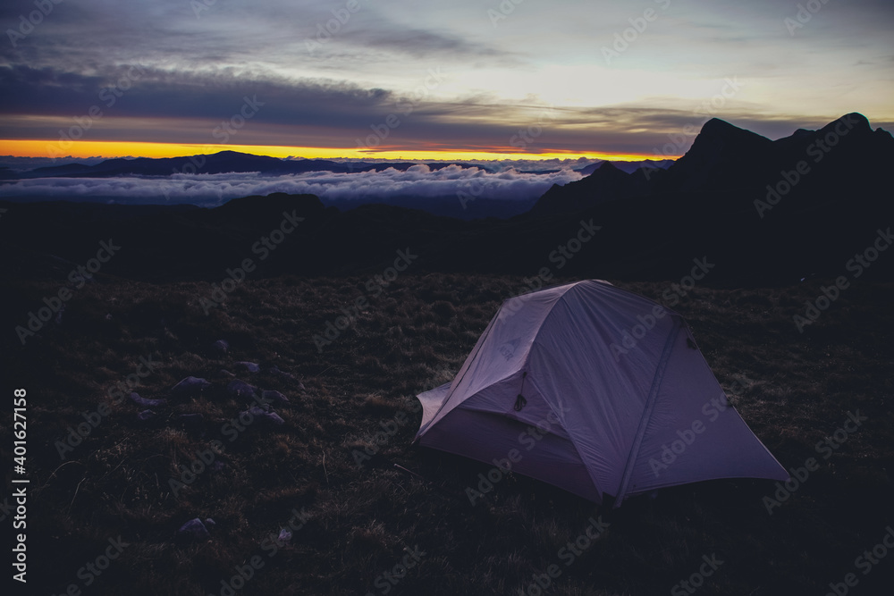 Obraz premium Indian summer hiking in the mountains of Sutjeska national park, Montenegro