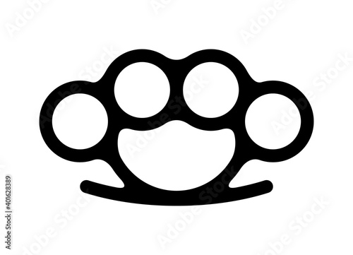 Brass knuckles or brass knucks weapon flat vector icon for games and websites