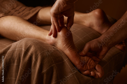 Foot massage. Spa saloon. Massage. SPA therapy 