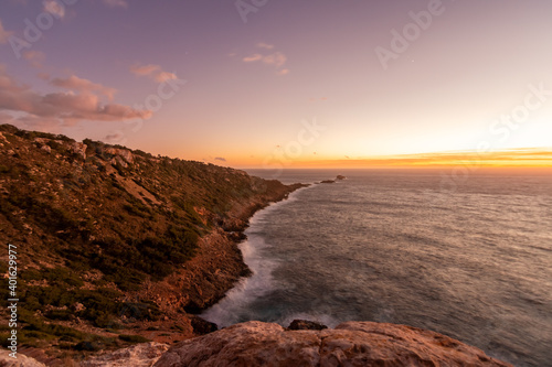 View of  la punta del Toro  on Mallorca island at sunset