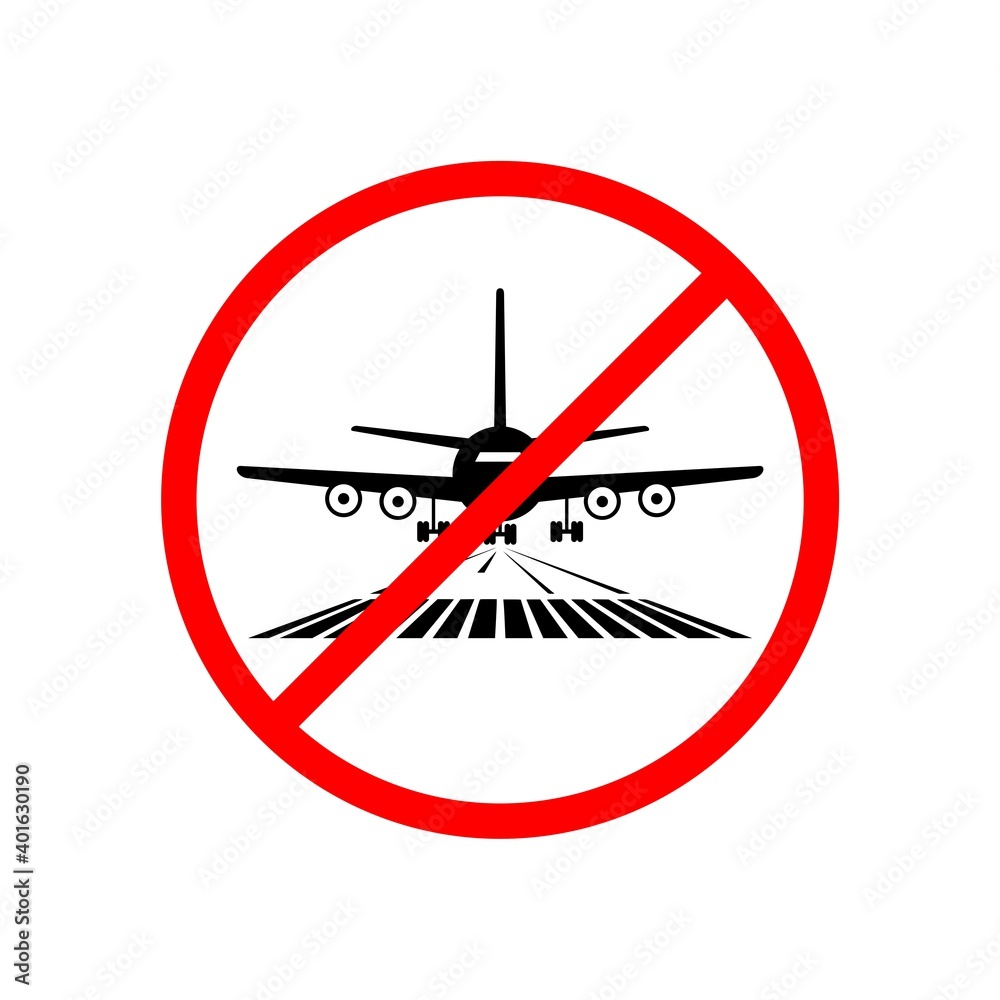Do not fly icon. No aircraft access icon isolated on white background Do not fly icon. No aircraft access icon isolated on white background