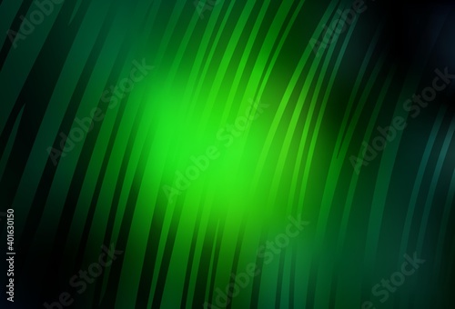 Dark Green vector layout with curved lines.