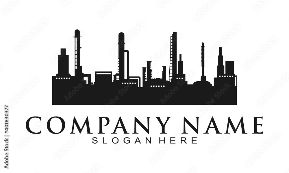 Factory building illustration vector logo