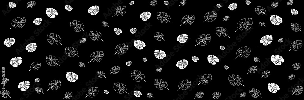 black and whiter pattern leaves background black and whiter pattern leaves background