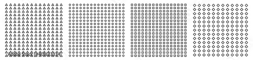 Set black geometric backgrounds. Black and white seamless patterns. Minimal geometric background. Vector illustration eps10.